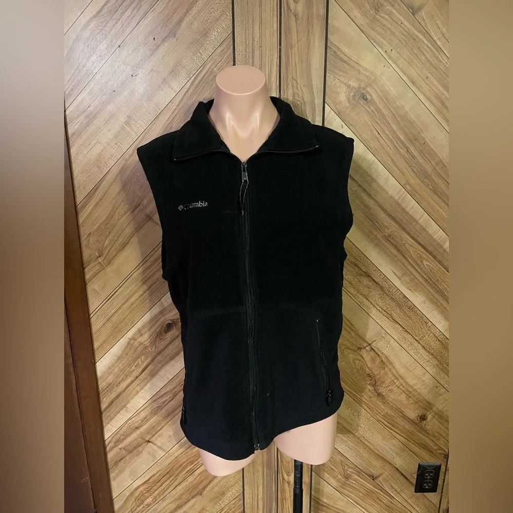 Columbia Men’s Small Steens Mountain Black Fleece Zipper Vest